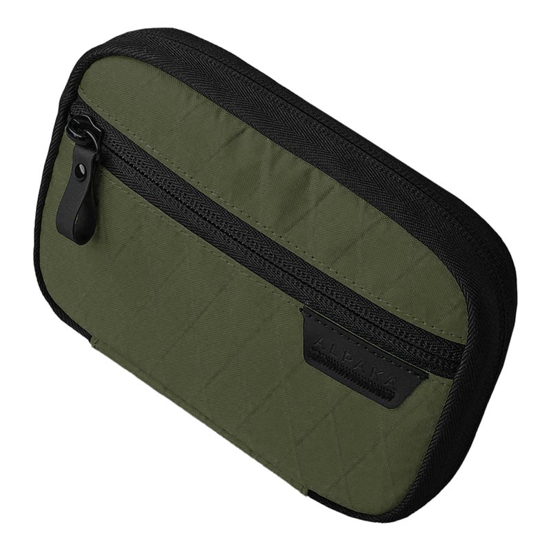 ALPAKA ALPAKA Admin Pouch - Small Organizer Pouch for Electronics and Cables - Compact Tool Pouch - Quality, Weatherproof Olive Green X-Pac X42 Fabric  - Image 1