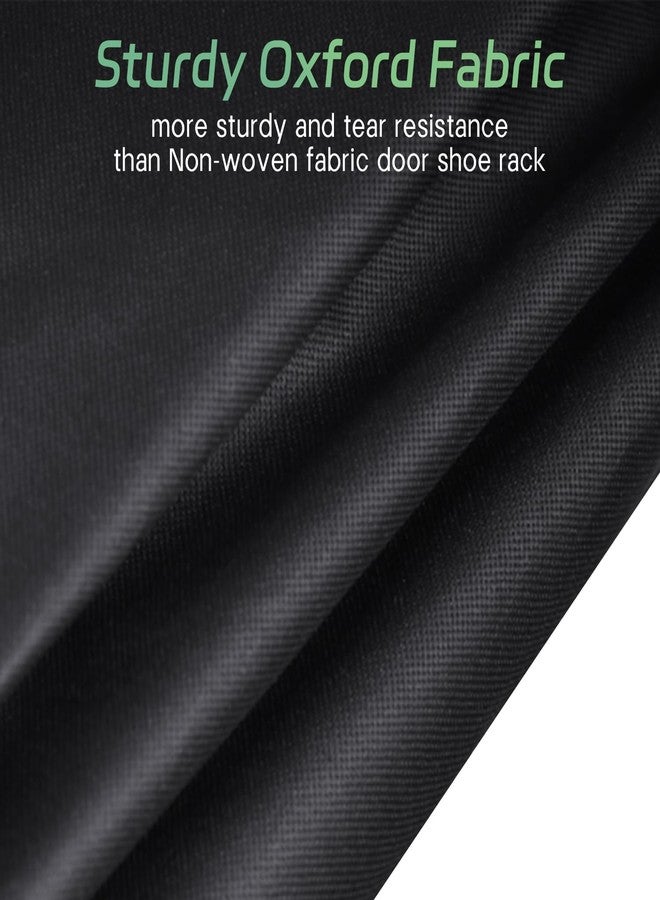 AOODA 24 Pairs Over the Door Shoe Organizer for Closet, Deep Pockets Large Hanging Shoe Rack for Door, 8-Tier Sneaker Holder Hanger, Black - Image 4
