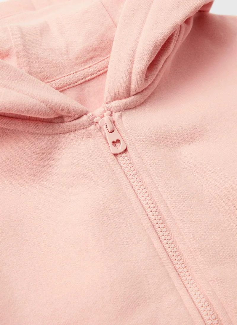 Matalan Girls Pink Heart Zip Up Hoodie