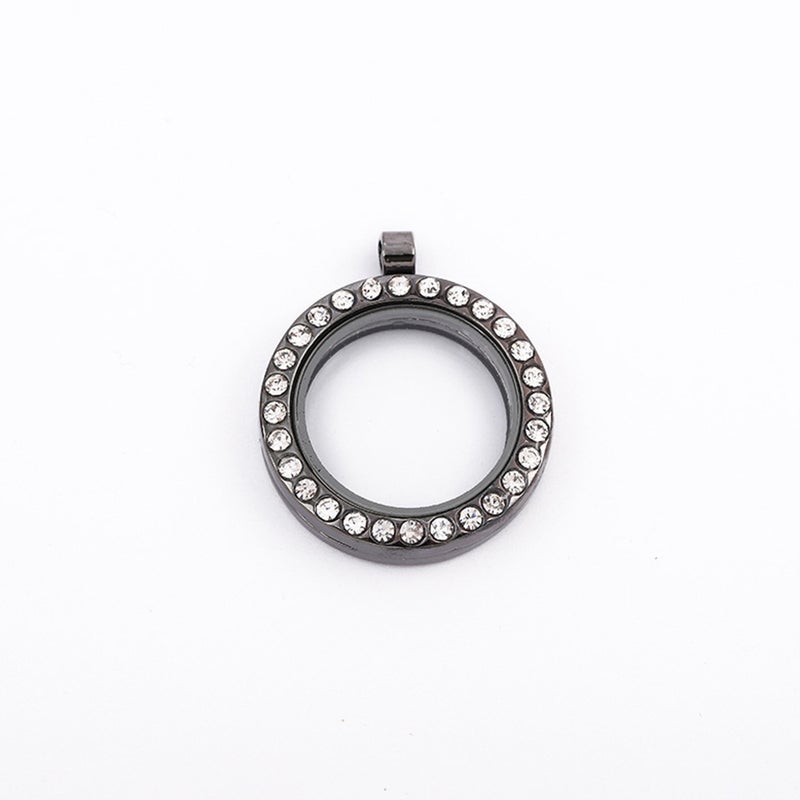 💍 قلادة مفتوحة بحافظة صور مزينة بالأحجار اللامعة للحرف التذكارية - Image 4