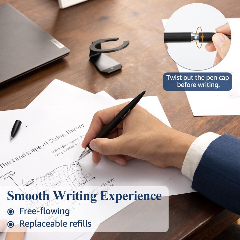 SUNTEREST Magnetic Levitation Gel Ink Pen, Metal Luxury Gifts for Men & Women, Futuristic Floating Fidget Pen, Cool Tech Gadgets, Unique Office Desk Accessories for Him Dad Boss Teacher (Black) - Image 5