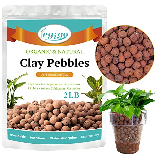 Legigo 2 LB Organic Leca Clay Pebbles for Plants, 4mm-16mm 100% Natural Leca Balls for Indoor Plants, Hydroton Clay Pebbles for Plants Hydroponic Aquaponics Growing Orchid Drainage Terrarium - Image 1