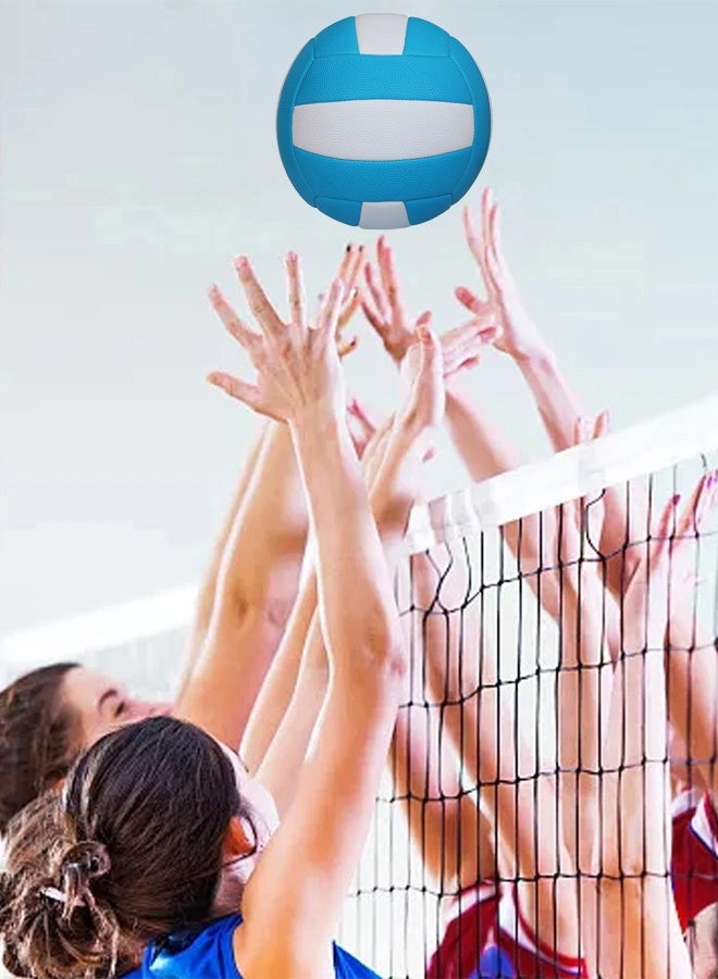 Hanayo كرة طائرة رقم 5 كرة طائرة احترافية رياضية فريق تصميم مقاوم للماء متين للشاطئ والتدريب الداخلي مناسب للاستخدام الداخلي والخارجي (أزرق + أبيض) - Image 3