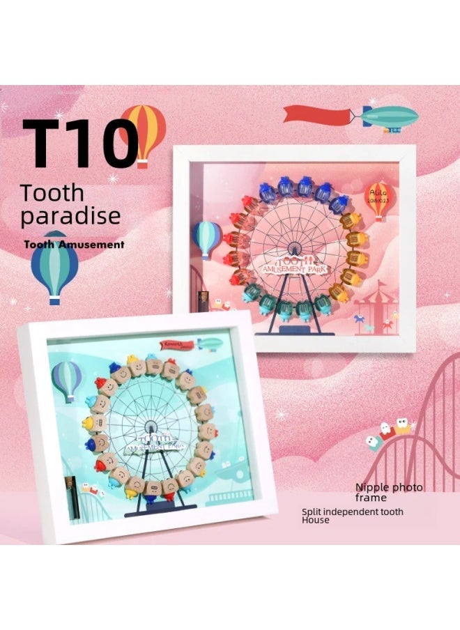 T10 Plastic Frame Toothpick Box Boys Girls Tooth Tissue Storage Memo Box Baby Remembrance Storage Youth Suitable-Color:T10 Plastic Frame Beech Teeth-tooth Planet-boys  - Image 2