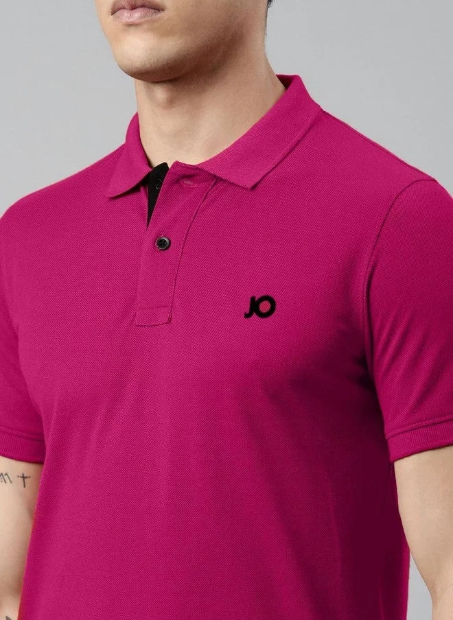 Joven Fuchsia Polo Collar T-Shirt for Men