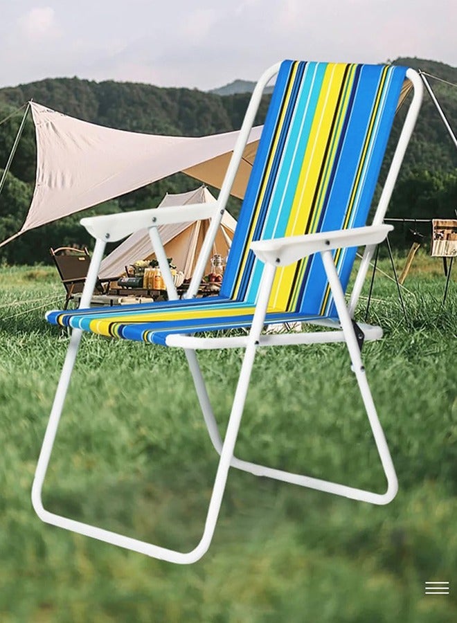 Camping Foldable Beach Chair，Camping Chair for Adults，Lightweight Portable Backpack Chair with Hard Armrest,for Outdoor/Lawn/Trip/Picnic - Image 4