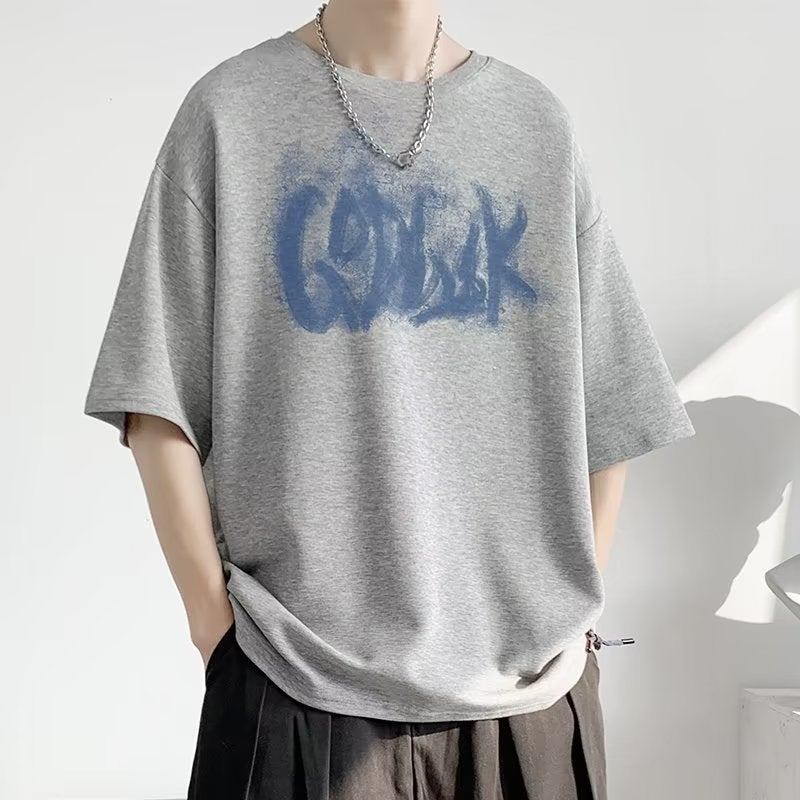 Round Neck Standard Trendy Short-sleeved Men's T-shirt New Printed Summer Youth Popular Lazy Fashion Trendy Brand Trend Simple - Image 4