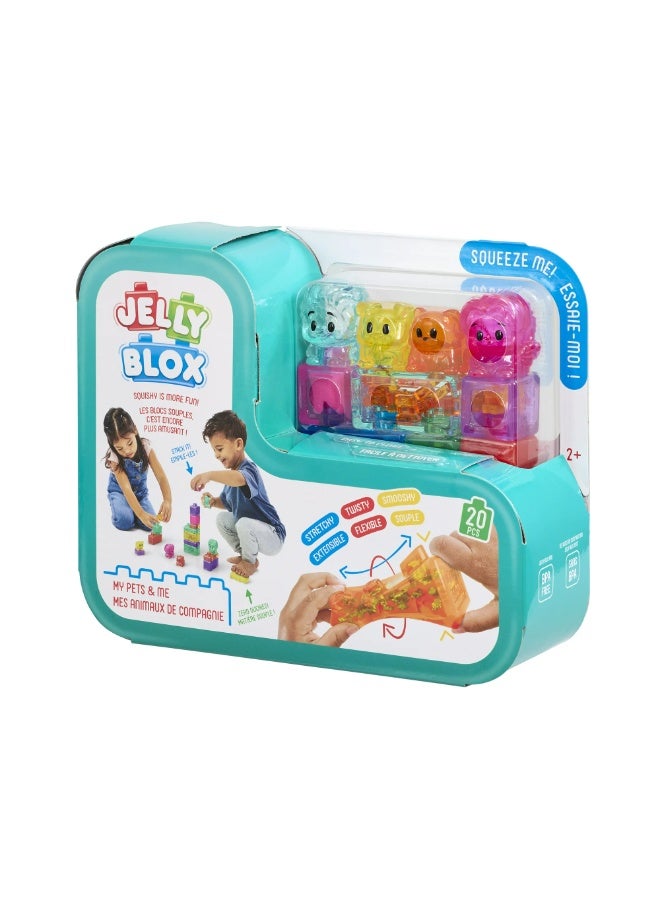 Jelly Blox حيواناتي وأنا، 20 قطعة بناء مع 2 حيوانات و2 شخصيات، مجموعة إبداعية للأطفال من عمر 2 سنوات فما فوق - Image 3