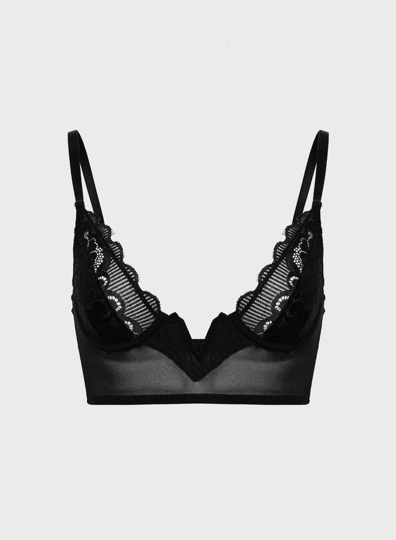 Missguided Lace Trim Bra