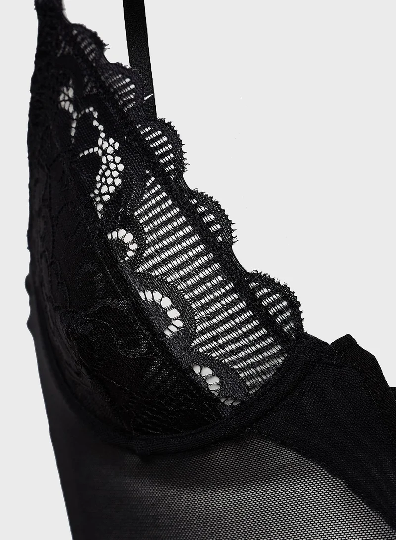 Missguided Lace Trim Bra
