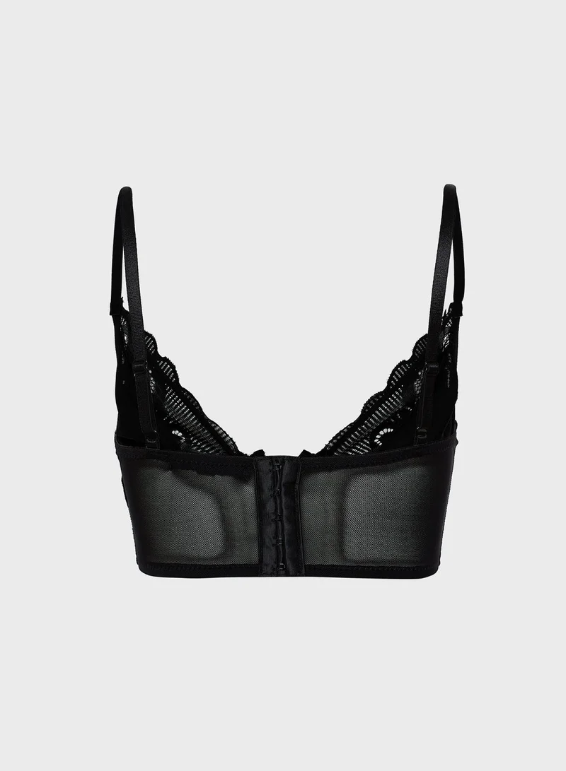 Missguided Lace Trim Bra