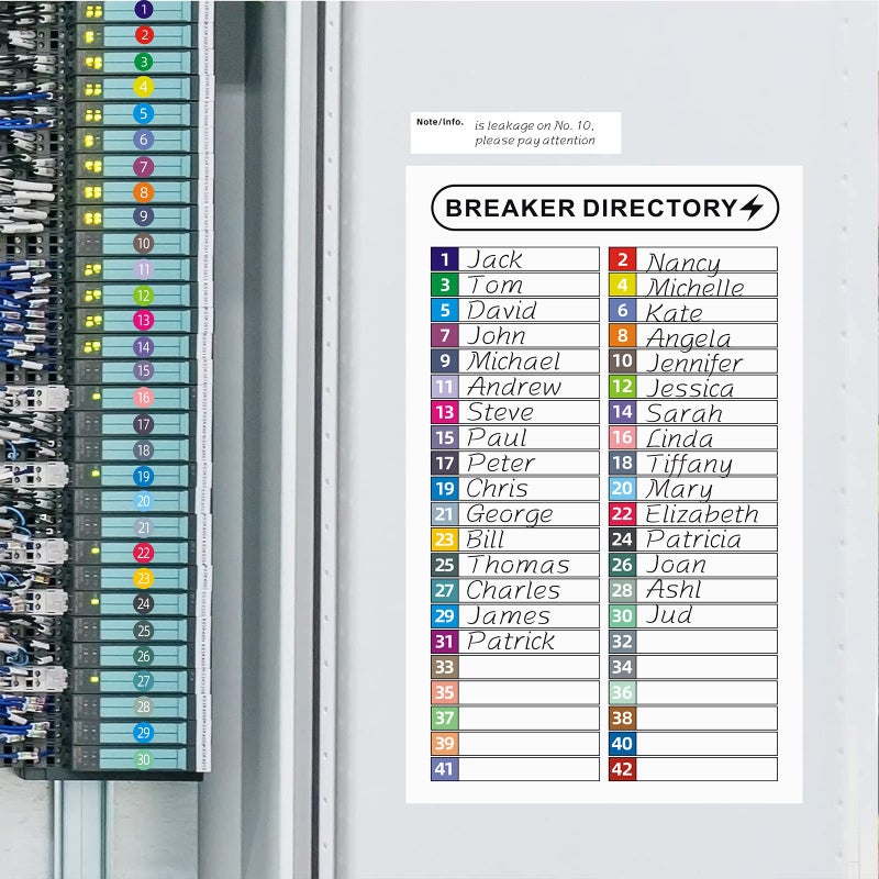 KIUKIUO 16 Sheets Breaker Panel Labels Electrical Box Sticker Numbers Breaker Panel Labels Electrical Sticker Number Catalog Load Center Adhesive Waterproof Reusableï¼ˆMix Colorsï¼‰ - Image 5