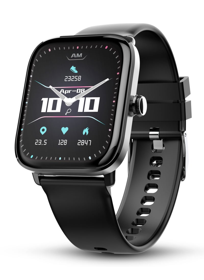 Pebble Ultra Rapid Smart Watch for Men and Women, 1.83" HD Display, Fastest Charging, Premium Metal Build, Unisex Design, Bluetooth Calling, Health Suite, Lightweight, Fast Pairing, Jet Black  - Image 1