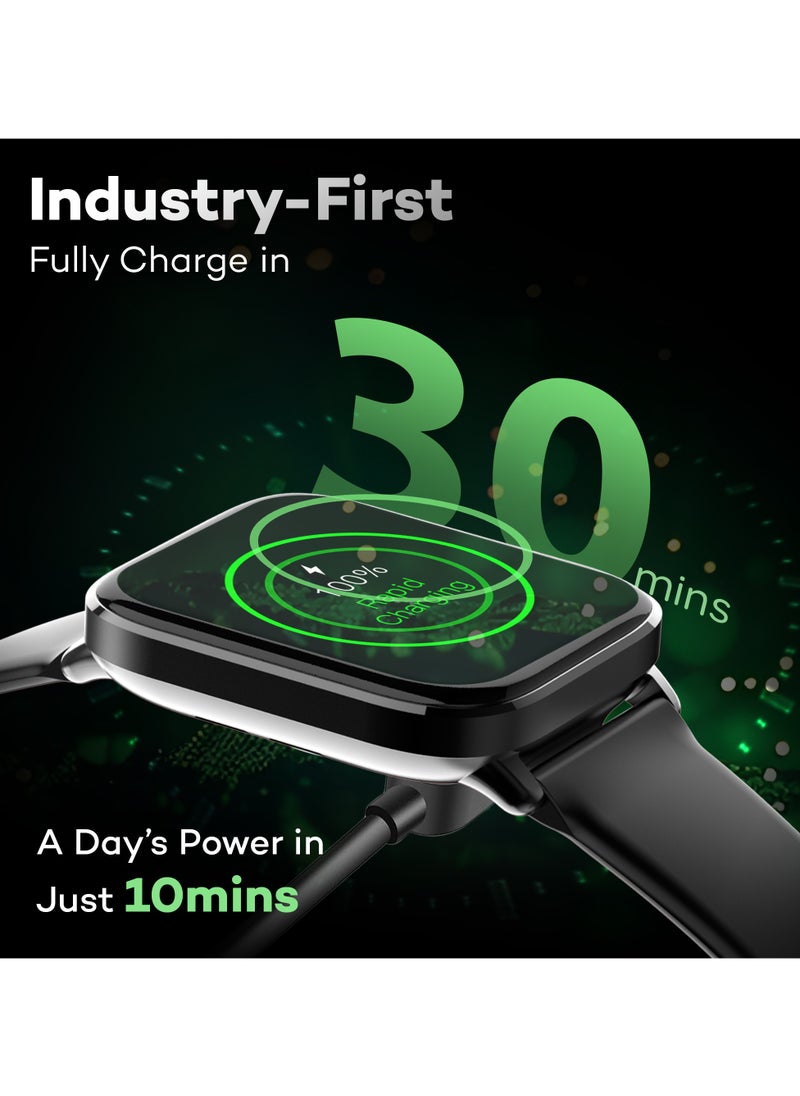 Pebble Ultra Rapid Smart Watch for Men and Women, 1.83" HD Display, Fastest Charging, Premium Metal Build, Unisex Design, Bluetooth Calling, Health Suite, Lightweight, Fast Pairing, Jet Black  - Image 5