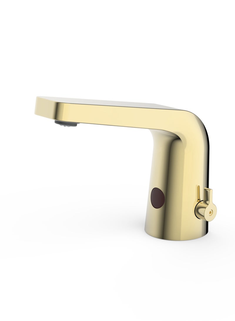 HESANIT 8001E Automatic Sensor Faucet, Gold Finish, Electronic Touchless, Temperature Control, Water Saving Technology, Washbasin Mount - Image 1