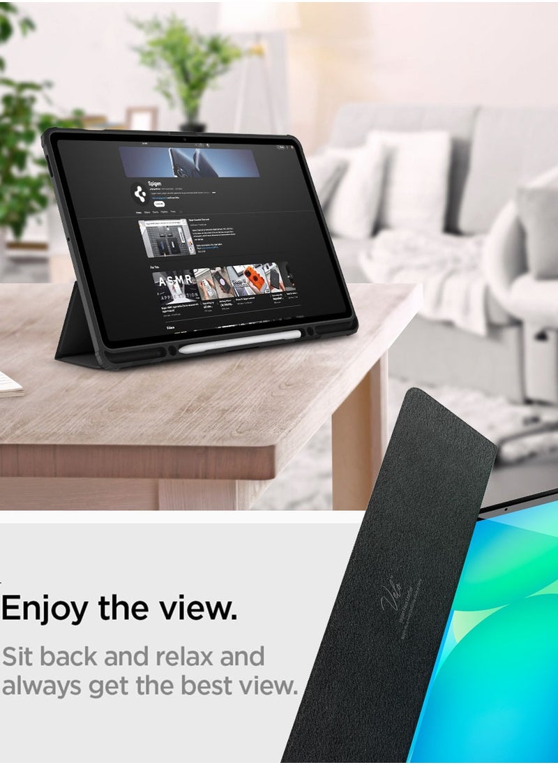 Spigen - Ultra Hybrid Pro for Samsung Galaxy Tab S10 FE+ Case 13.1 inch (2025) Tri-Fold Cover Clear Back with S Pen Holder [Tab S10 FE PLUS] - Black - Image 1