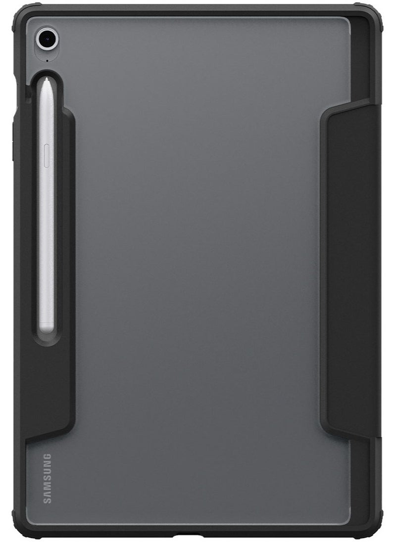Spigen - Ultra Hybrid Pro for Samsung Galaxy Tab S10 FE+ Case 13.1 inch (2025) Tri-Fold Cover Clear Back with S Pen Holder [Tab S10 FE PLUS] - Black - Image 1