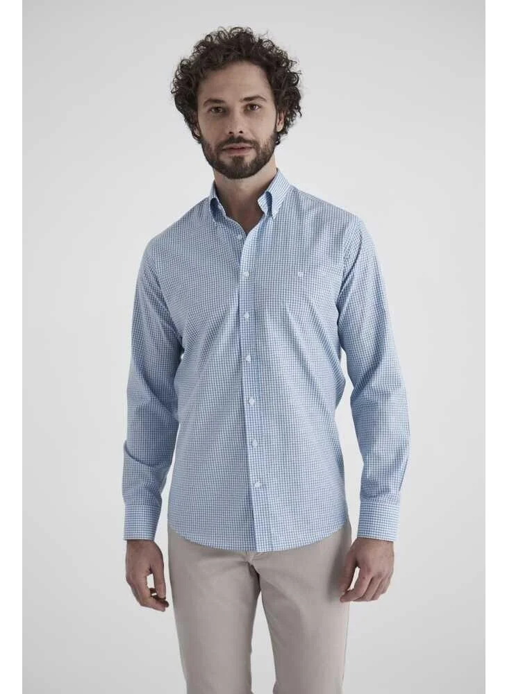 Bisse Men's Regular Fit Long Sleeve Sports Shirt BLUE GM22Y221100_E35