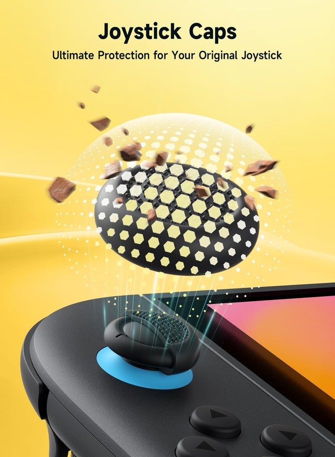 جيسوس مقابض إبهام JSAUX لجهاز Nintendo Switch 2 (مضادة للانزلاق مطورة لعام 2025)، أغطية قبضة الإبهام، تصميم مريح، قبضة ألعاب محسنة، مريحة ومتينة، غطاء عصا Joycon، أسود، 3 أزواج (6 قطع) - Image 5