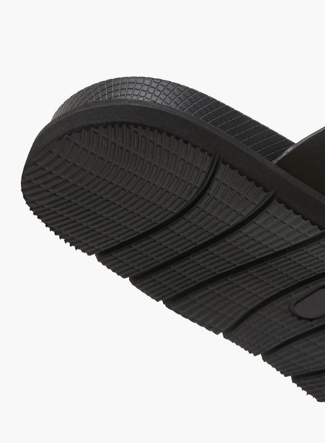 DUCHINI BLACK Men Monogram Textured Cross Strap Comfort Sandals for Men | Best Price UAE