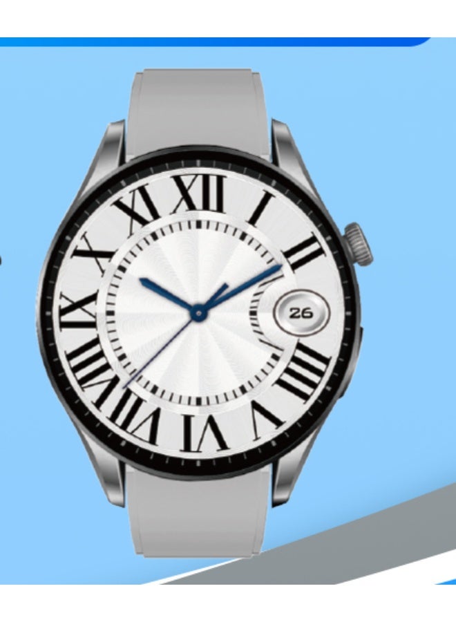 Modio SM07 Smartwatch with 1.5 Inch Full Touch Display SIM Card Slot 8MP Camera 3 Pair Straps and Charging Cable Designed for Ladies and Gents Silver - Image 2