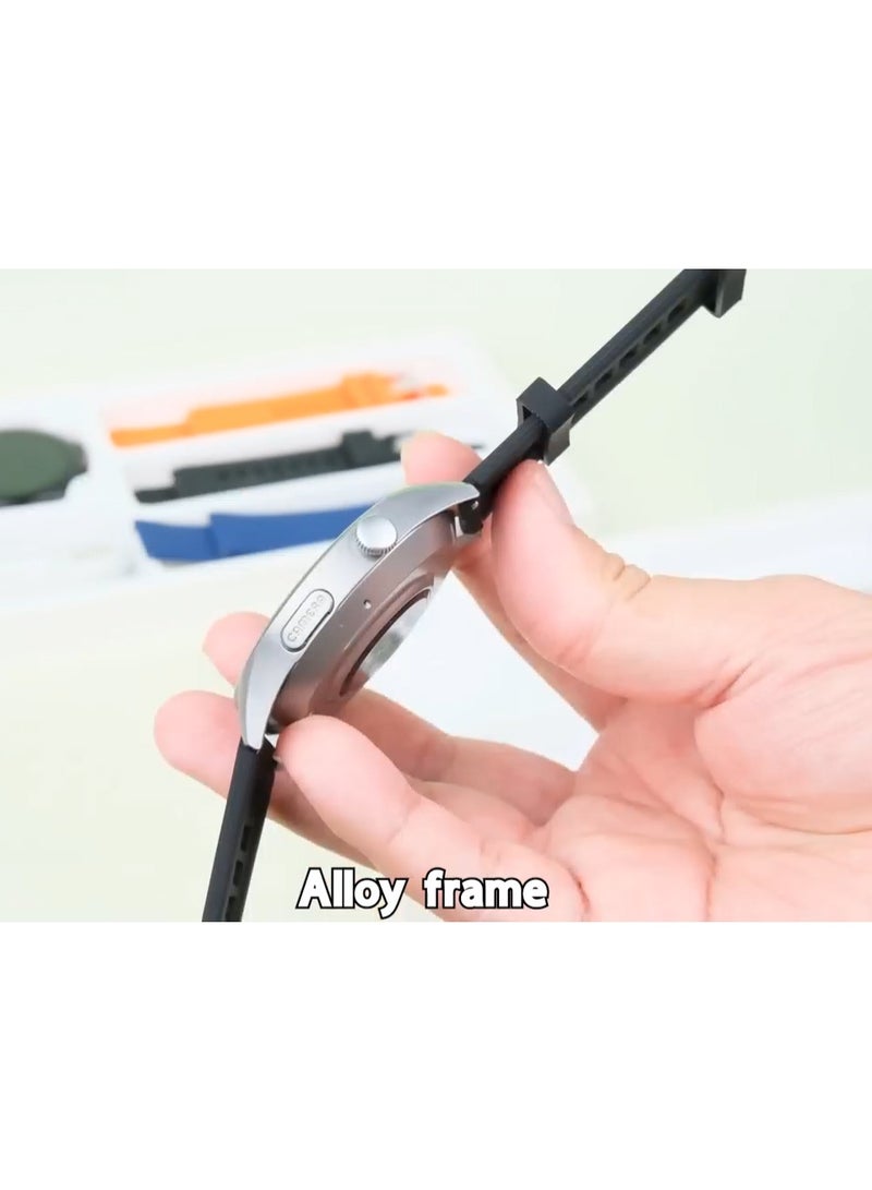 Modio SM07 Smartwatch with 1.5 Inch Full Touch Display SIM Card Slot 8MP Camera 3 Pair Straps and Charging Cable Designed for Ladies and Gents Silver - Image 4