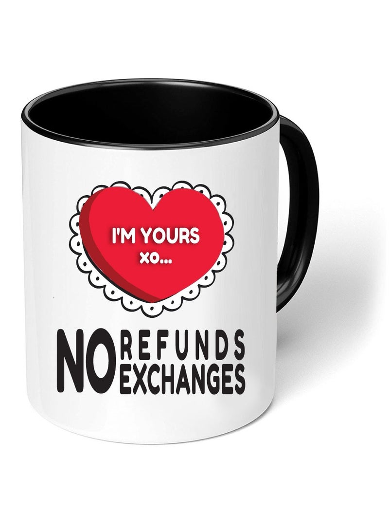 PRINTSHOP4ME Happy Valentine Day with a Black Two-Tone Coffee Mug - Perfect for Couples - Gift for Your Loved One - Gifts for Him Husband - Dad - Boyfriend on Valentines Day  - Image 1