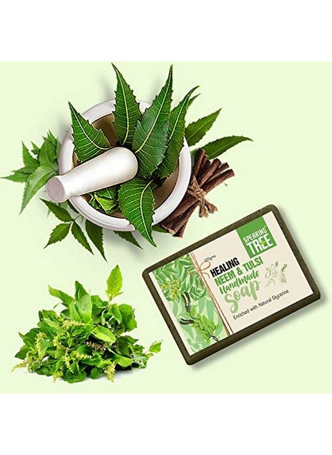 Speaking Tree Healing Neem And Tulsi Handmade Soap 100 Gms (Pack Of 2)  - Image 5