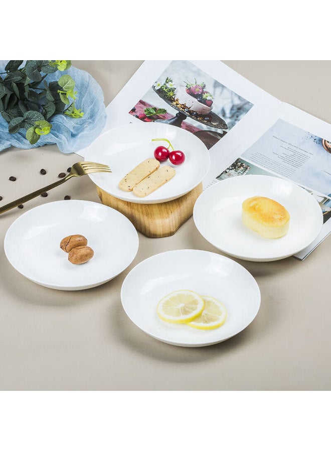 Sky Top Ceramic Plate Bone China Dish Deep Dish Pure White Dinner Plate Home Hotel Tableware Set 7.5 Inch Rice Plate 4 Pieces - Image 5
