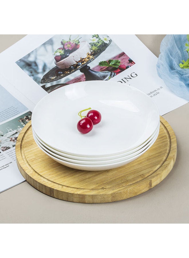 Sky Top Ceramic Plate Bone China Dish Deep Dish Pure White Dinner Plate Home Hotel Tableware Set 7.5 Inch Rice Plate 4 Pieces - Image 2