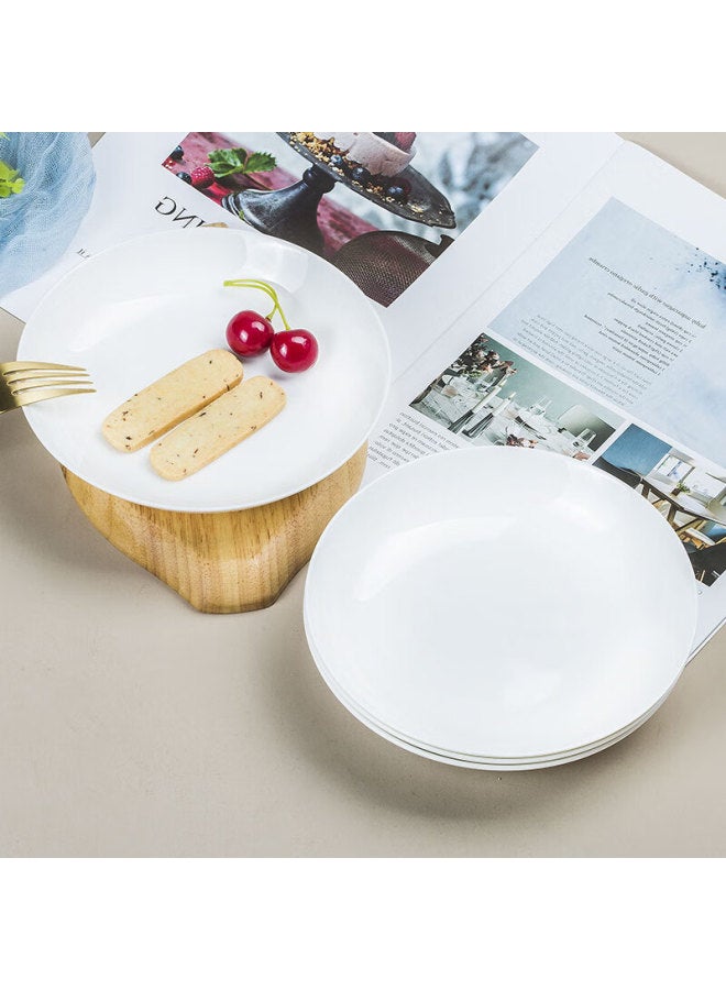 Sky Top Ceramic Plate Bone China Dish Deep Dish Pure White Dinner Plate Home Hotel Tableware Set 7.5 Inch Rice Plate 4 Pieces - Image 4