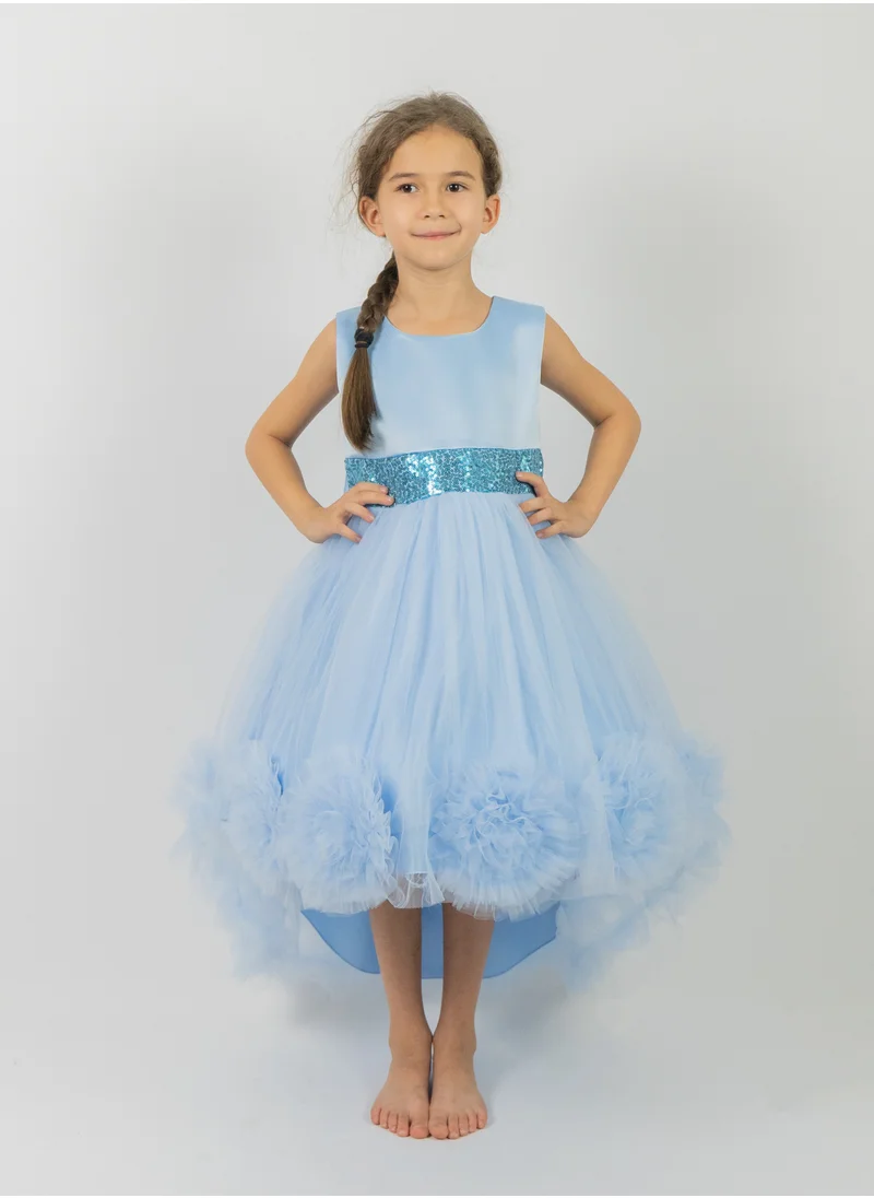 D'Daniela Party Dresses for Girls Light Blue