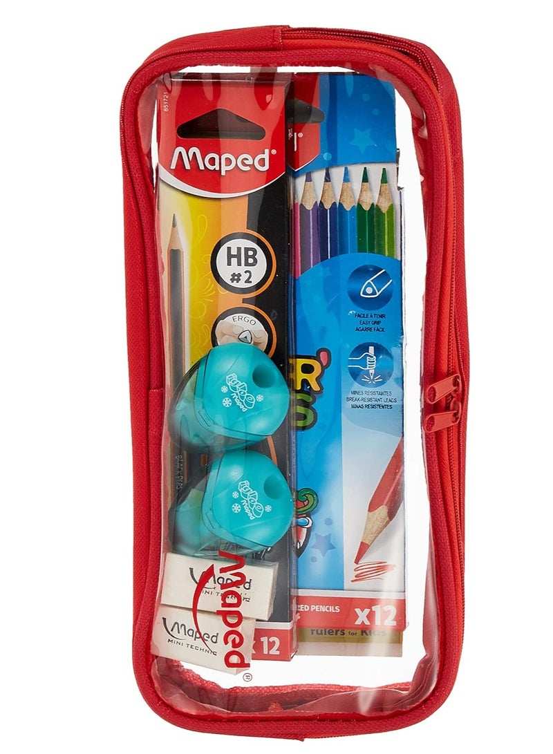 Maped مجموعة أدوات مكتبية مدرسية مكونة من 28 قطعة بألوان متنوعة - Image 2