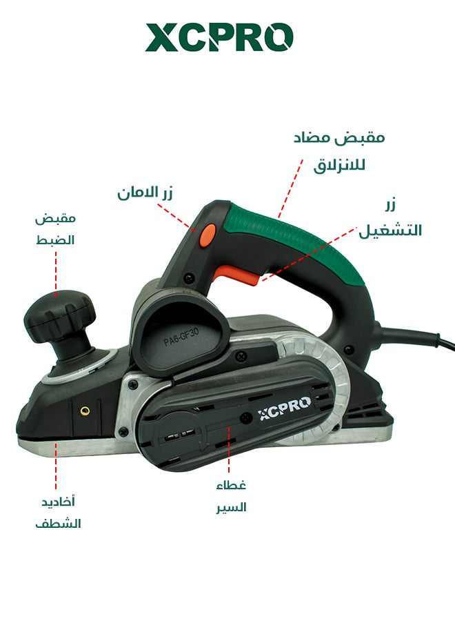 XCPRO 1050W Electric Planer 220V, 16000RPM, Adjustable Depth, Aluminum Base, Woodworking Tool - Image 3