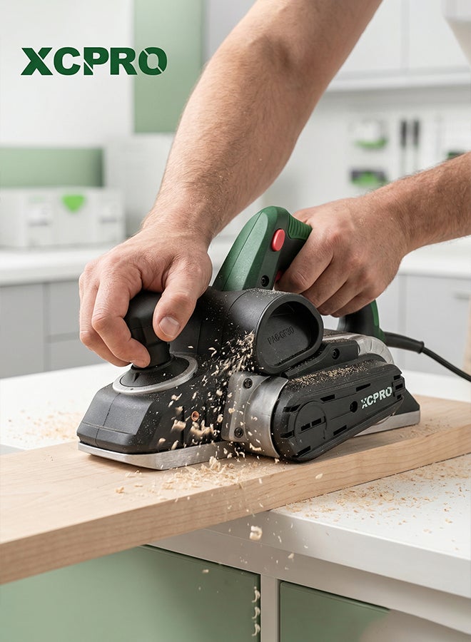 XCPRO 1050W Electric Planer 220V, 16000RPM, Adjustable Depth, Aluminum Base, Woodworking Tool - Image 2