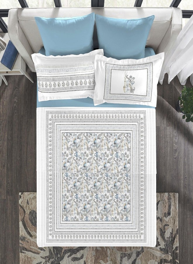 MYTRIDENT bedsheet for Double Bed, Indulgence Painterly Pattern King Bedsheet Set, 300 TC, 100% Cotton, Soraya - Image 3
