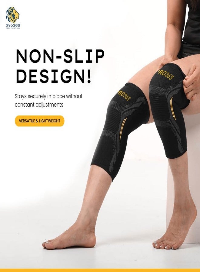 PRO365 Premium Gym Knee Cap| Advanced Pain Relief Brace| Supportive Guard| Stretchable Knee Pad| Protective Knee Band for Men & Women| Medium| - Image 2