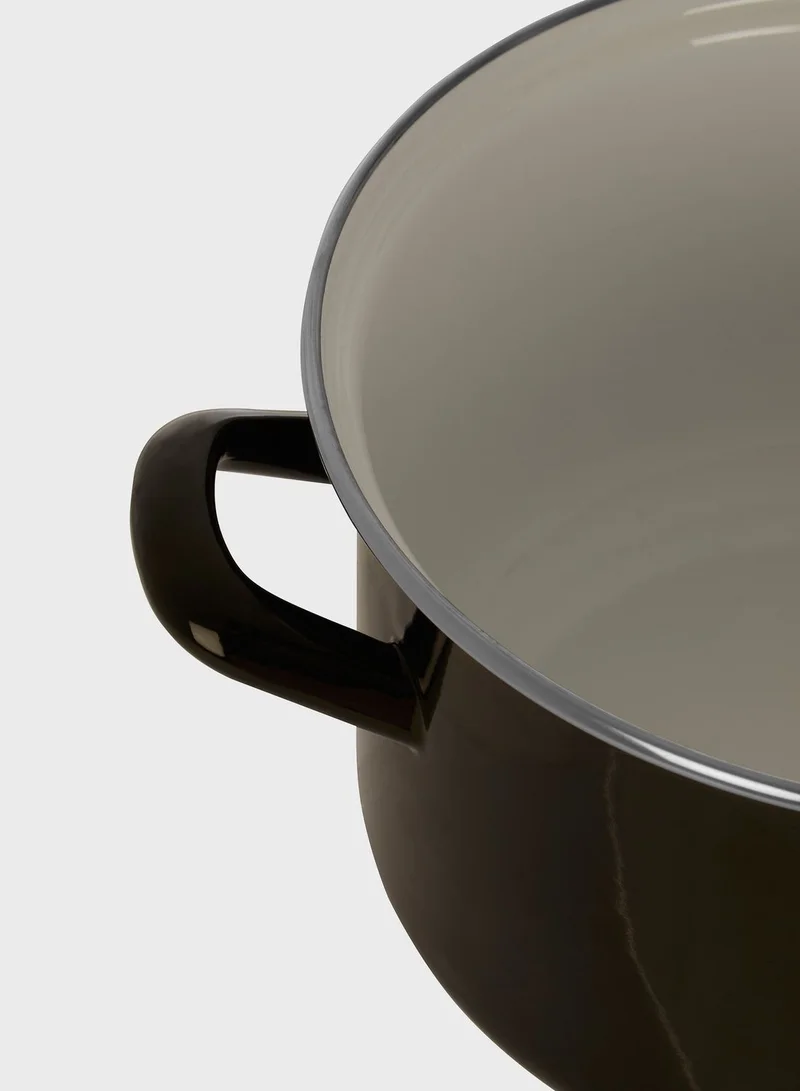 Premier Black Enamel Porter Casserole Dish With Lid 20Cm