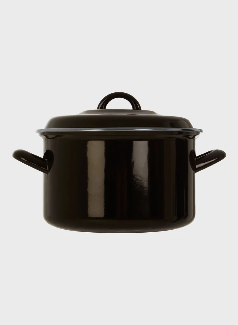 Premier Black Enamel Porter Casserole Dish With Lid 20Cm