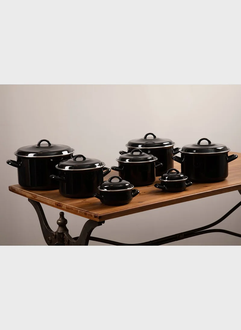 Premier Black Enamel Porter Casserole Dish With Lid 20Cm