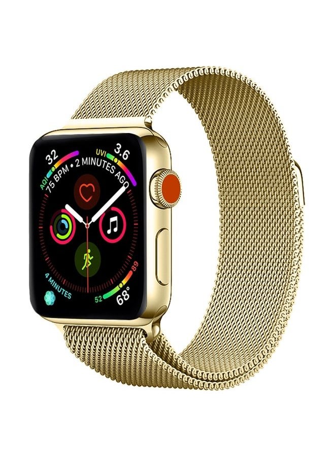 Generic - Replacement Strap Milanese Stainless Steel Watch Band For Apple Watch Ultra 49mm&Watch Ultra 2 49mm / Series 9&8&7 45mm / SE 3&SE 2&6&SE&5&4 44mm / 3&2&1 42mm Gold - Image 1