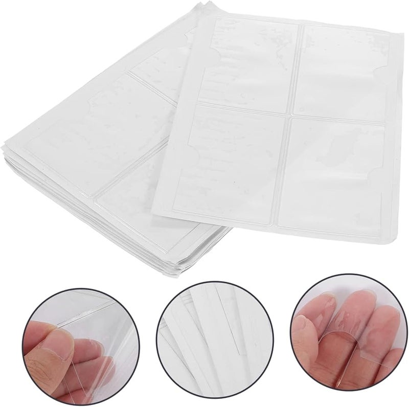 Self Adhesive Card Pockets 100pcs Clear Plastic Business Card Holder Index Sleeves - Image 2