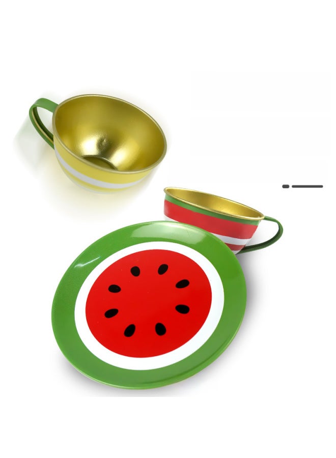 Simulation Children's Tinplate Tea Set Toy Play House Teapot Suit Kindergarten Girls' Game Props-Color:Outstanding Tea Set Suit-Specifications:Blister Packaging - Image 5