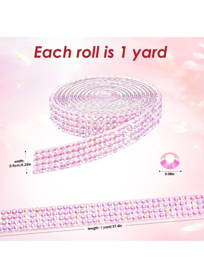 OSHIMA 6PCS Rolls Bedazzling Strips, Rhinestone Ribbon, Self Adhesive Crystal Rhinestones, Self Adhesive Crystal Rhinestone Diamond Ribbon, Multi-Functional DIY Decorative Bling Gemstone Arts Crafts Sticker - Image 2