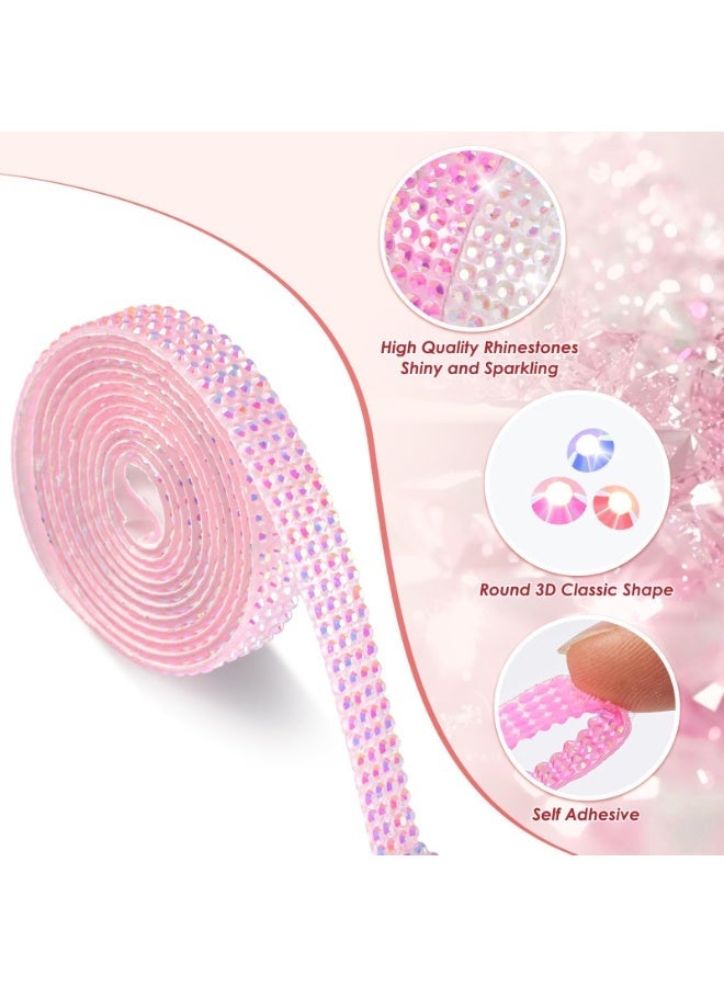 OSHIMA 6PCS Rolls Bedazzling Strips, Rhinestone Ribbon, Self Adhesive Crystal Rhinestones, Self Adhesive Crystal Rhinestone Diamond Ribbon, Multi-Functional DIY Decorative Bling Gemstone Arts Crafts Sticker - Image 4