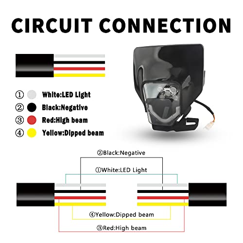 ABCERRSI ABCRRSI Dirt Bike Headlights,Dirtbike LED Headlight Kit Motorcycle Head Lamp Light Kit Universal for Most Pit Bike Enduro,Replacement Headlamp Frontlight for ATV 2017-2022 Husqvarna FE250 FE350 FE45 - Image 2