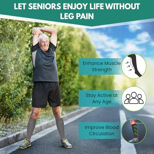 NEWZILL Calf Compression Sleeve for Men & Women | Footless Compression Socks for Shin Splint Relief, Varicose Veins | Perfect Leg Sleeve for Running, Travel, Nursing, Work, Fitness (Black 3Pairs S/M) - Image 5