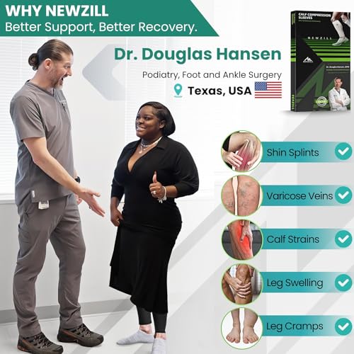 NEWZILL Calf Compression Sleeve for Men & Women | Footless Compression Socks for Shin Splint Relief, Varicose Veins | Perfect Leg Sleeve for Running, Travel, Nursing, Work, Fitness (Black 3Pairs S/M) - Image 2