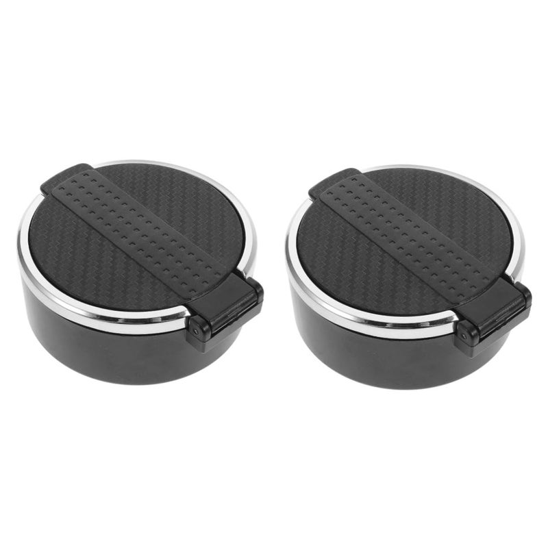 Black Portable Car Ashtray With Lid High Temperature Resistant Keeps Interior Clean - Image 2