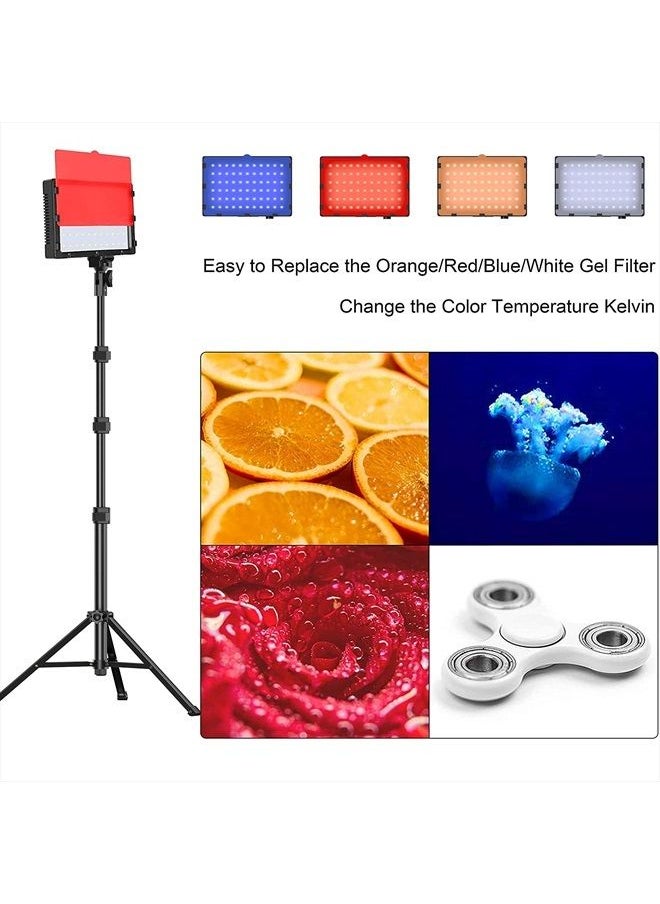 EMART - Emart Led Photo Fill Light Dimmable 5600k & Color Filter with 51inch Adjustable Stand, Portable Studio Lights for Photoshoot, Photography Video Lighting for Video Recording Streaming Filming - Image 1
